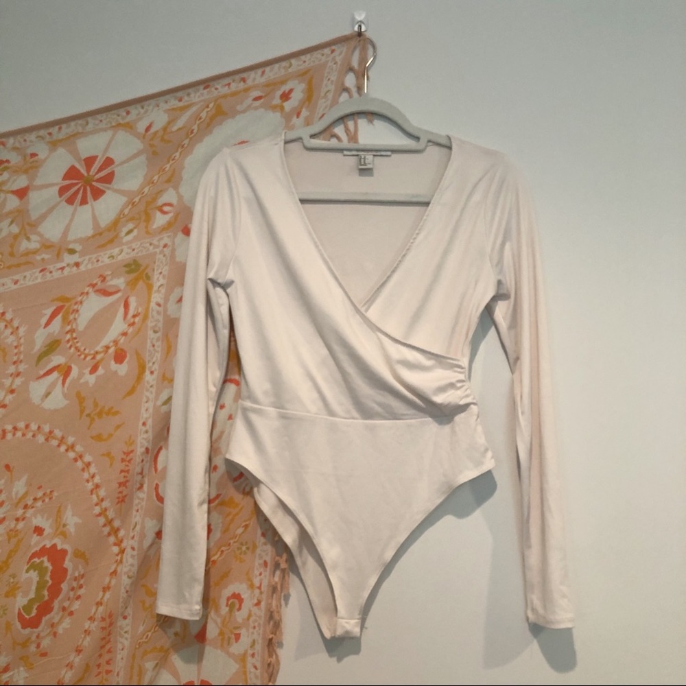 Forever21 Contemporary Wrap Long Sleeve Bodysuit